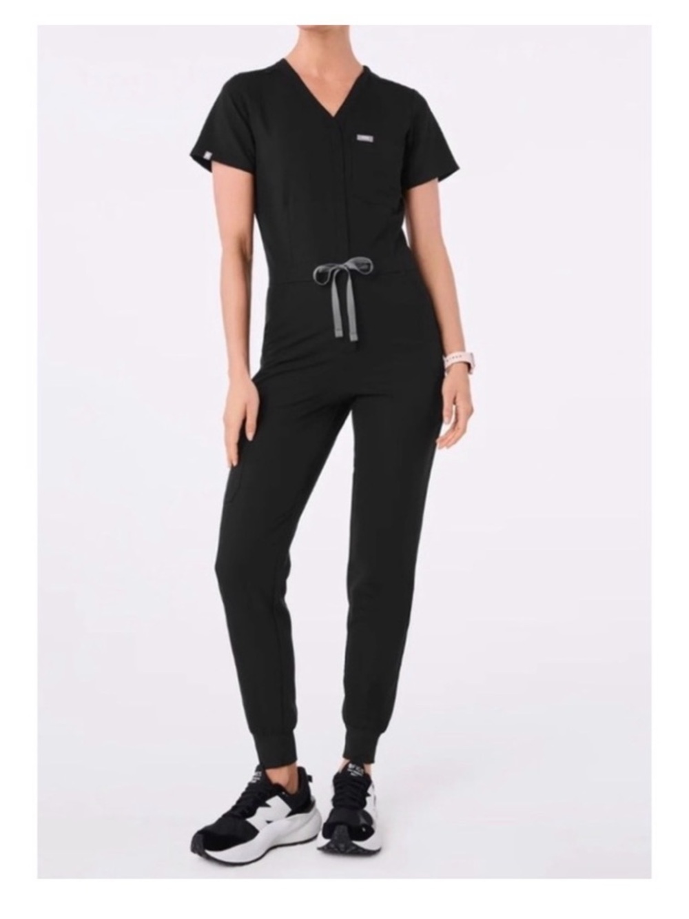 Figs Catarina Straight Leg Scrub Jumpsuit                    Black size Small